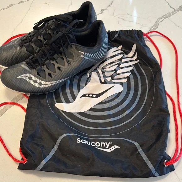 Saucony Shoes Saucony Black And Silver Showdown Track Spikes